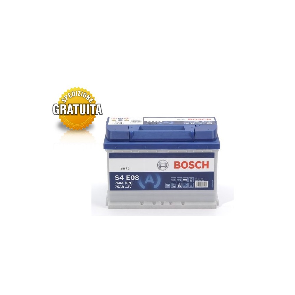 Batteria auto Bosch S4E08 EFB Start & Stop 12V 70Ah 760 +DX 0092S4E081