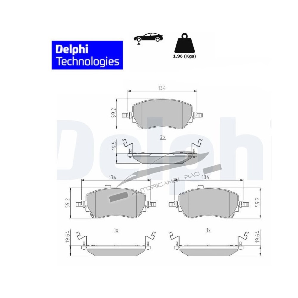 Kit pastiglie anteriore FIAT New 500 Cabrio Elektro TIPO 1.5 T4 ABARTH