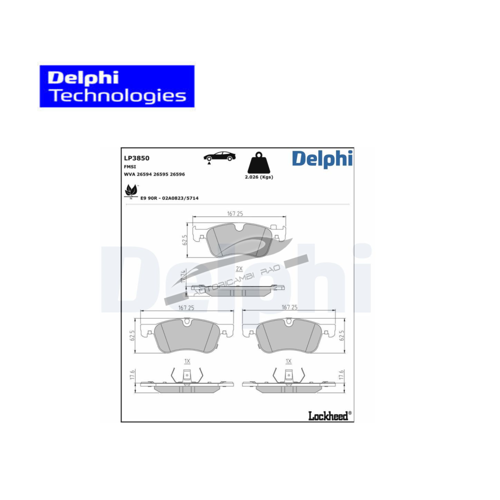 Kit pastiglie freni anteriori MERCEDES-BENZ Citan 110 CDI-Classe T 180