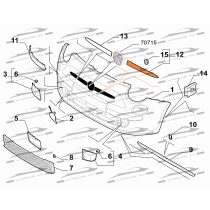 Modanatura baffo cromato paraurti anteriore sinistro FIAT 500 0.9-1.2