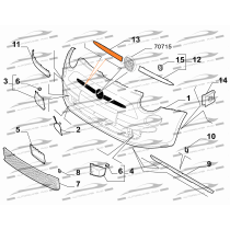Modanatura baffo cromato paraurti anteriore destra FIAT 500 0.9-1.2 LPG