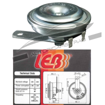 Claxon Clacson tromba singolo monotono K91 HIGH 12/24V Ø 90mm 114dB