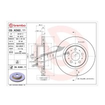 Disco freno anteriore TESLA Model 3 (5YJ3) EV AWD 104461100D 09N36011