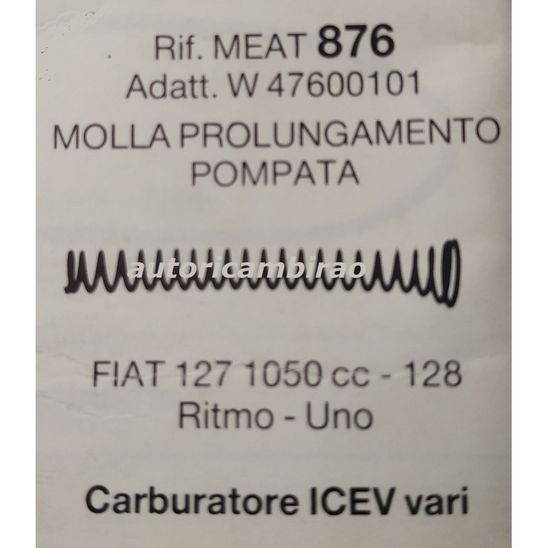 Molla prolungamento pompata FIAT 127 1050cc-128-RITMO-UNO