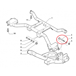 Perno eccentrico braccio posteriore fiat panda 50704678, 51856954,