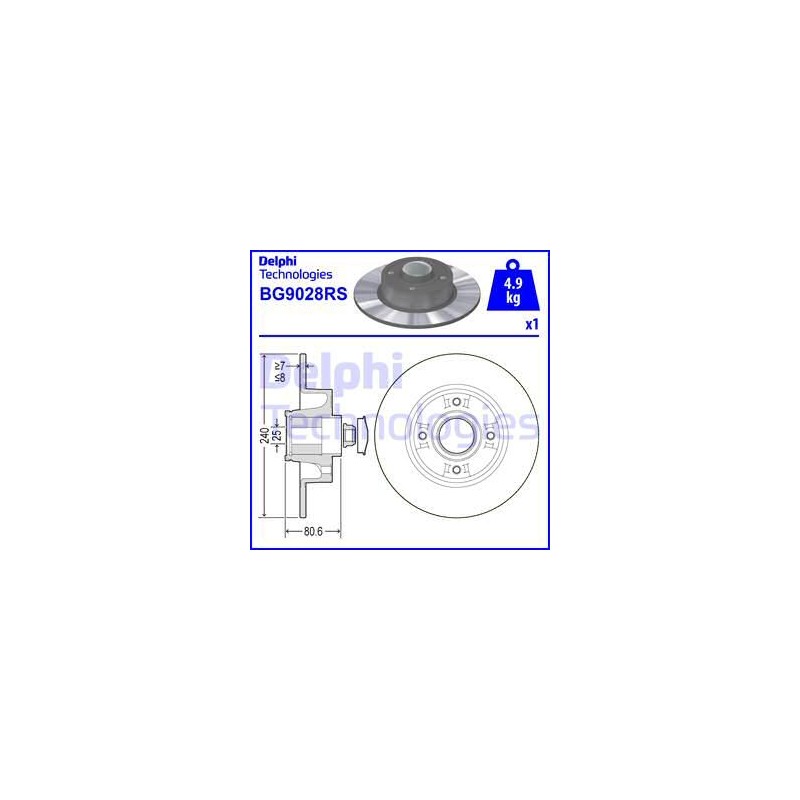 Disco freno posteriore con cuscinetto e sensore ABS RENAULT