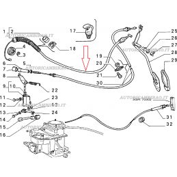 Cavo acceleratore FIAT DUNA-FIORINO-PENNY 7607063, 7607063, 7665628