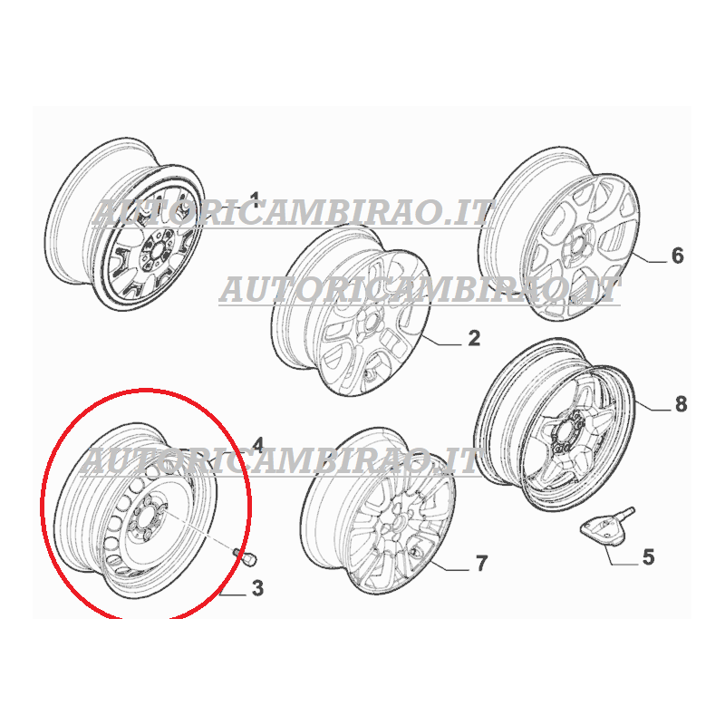 Cerchio in acciaio FIAT PANDA 6.0J X 15'' 52065987