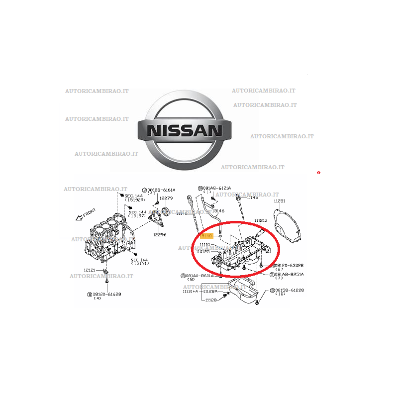 Coppa olio motore in alluminio NISSAN CABSTAR F24M (EL) 11110MB40B