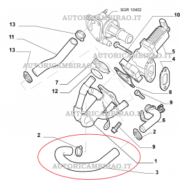 Flessibile manicotto circuito raffreddamento ALFA ROMEO MITO 1.3 MJ