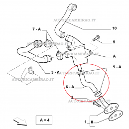 Tubo recupero olio motore ALFA ROMEO MITO 1.3 MJ FIAT 500 DOBLO GRANDE