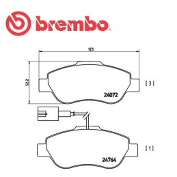 Pastiglie freno anteriore CITROËN NEMO 1.4 FIAT PANDA 500 1.2-1.4-1.3