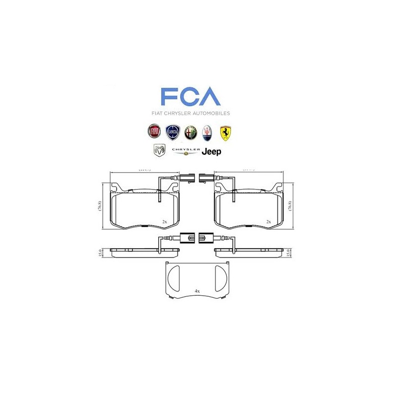 Pasticche anteriore ALFA GIULIA 2.0 Q4 2.2 D Q4 77367676 77368402