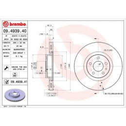 Disco freno anteriore FIAT 500 500C 500L0.9 Natural Power 1.3 D