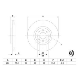 Disco freno anteriore ALFA ROMEO MITO 1.3 MultiJet FIAT BRAVO 1.6 D