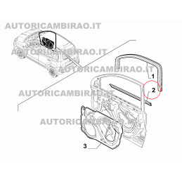 Raschiavetro esterno porta anteriore FIAT PANDA 51984255 51842944