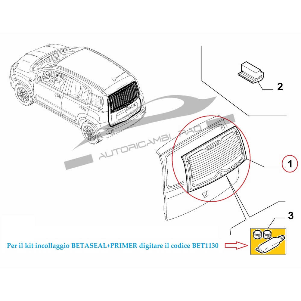 Lunotto termico verde FIAT 0.9 4x4-0.9 Natural Power-1.2 LPG-1.3 D